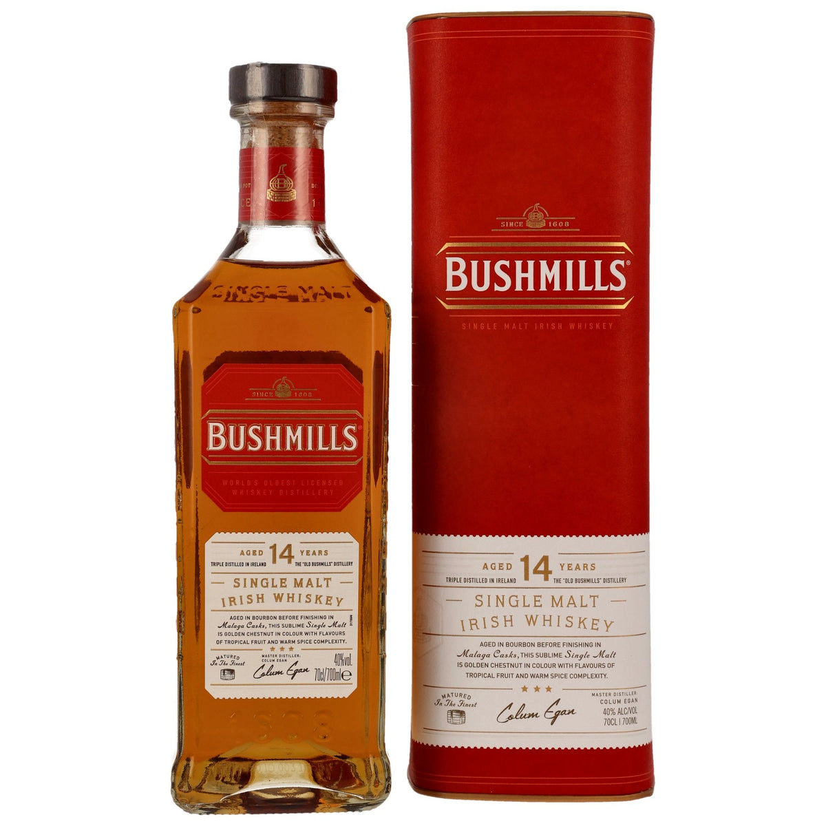 Schwarzbach Spirits Bushmills 14 Jahre Malaga Cask Irish Single Malt Whiskey mit Geschenkverpackung