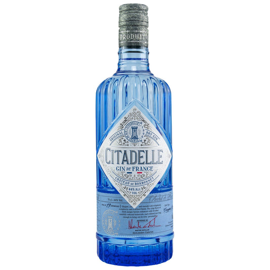 Schwarzbach Spirits Citadelle Original Dry Gin in der ikonischen blauen Glasflasche mit silbernem Etikett