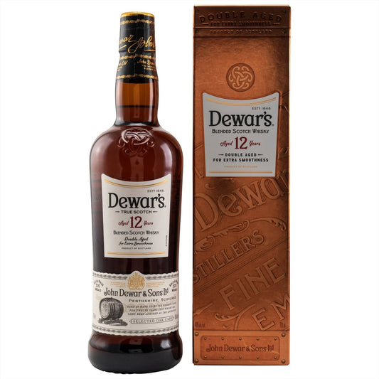 Schwarzbach Spirits Dewar's 12 Jahre The Ancestor Blended Scotch Whisky mit kupferfarbener Geschenkverpackung