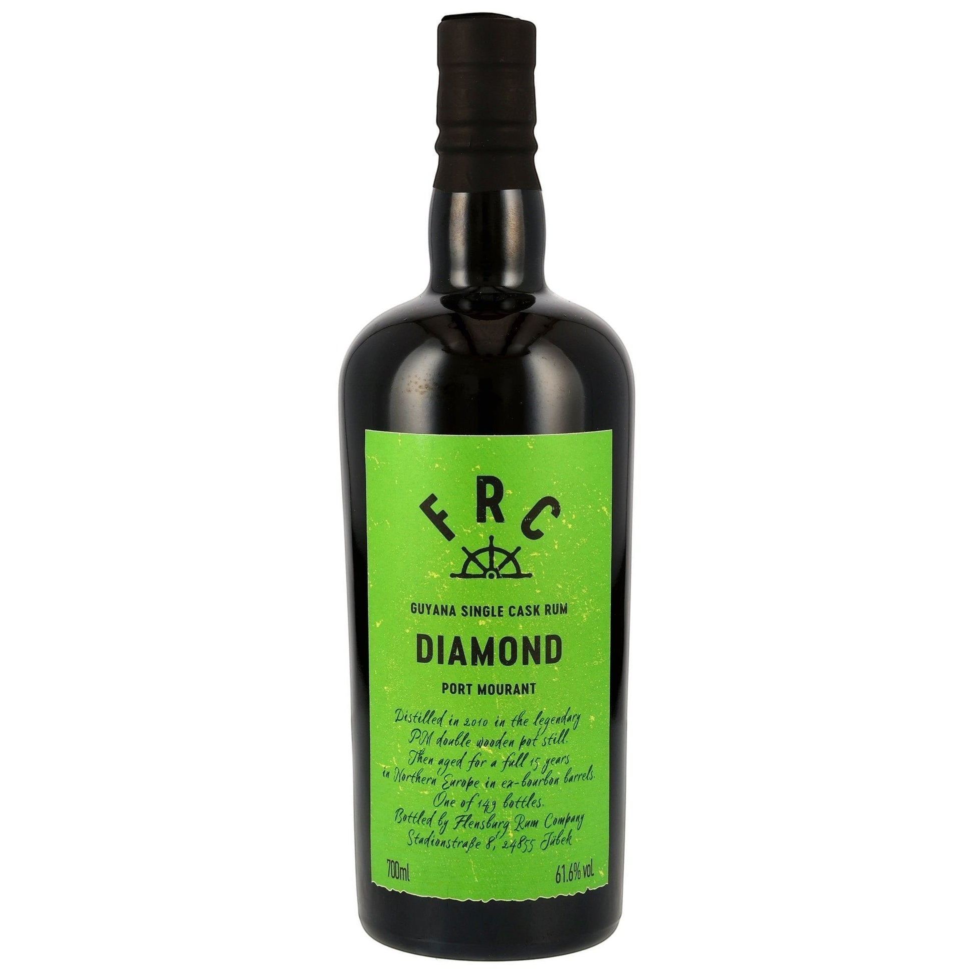 Schwarzbach Spirits FRC Diamond Port Mourant 2010/2025 single cask rum, distilled in a double wooden pot still, aged 15 years in ex-bourbon barrels.