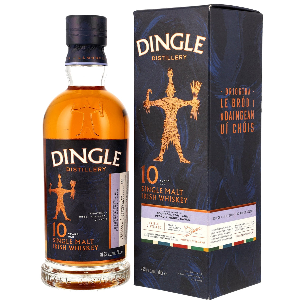 Schwarzbach Spirits Dingle 10 Jahre Single Malt Irish Whiskey in der Flasche mit passender Geschenkverpackung