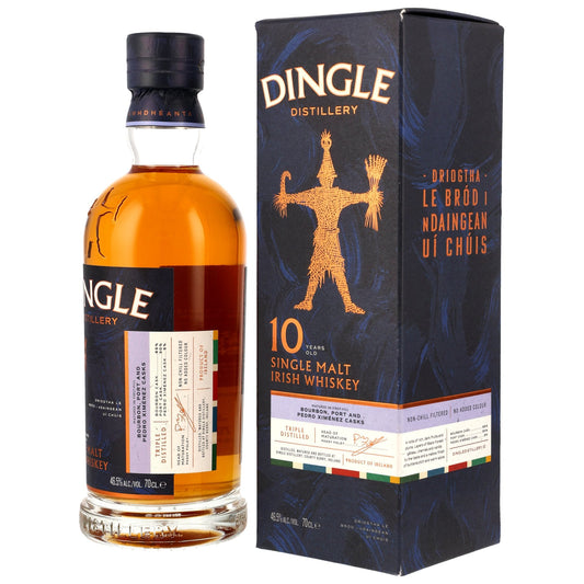 Schwarzbach Spirits Dingle 10 Jahre Single Malt Irish Whiskey in der Flasche mit passender Geschenkverpackung