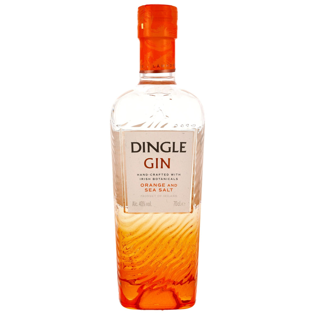 Schwarzbach Spirits Dingle Gin Orange & Sea Salt Flasche mit markantem orangefarbenem Farbverlauf und Etikett