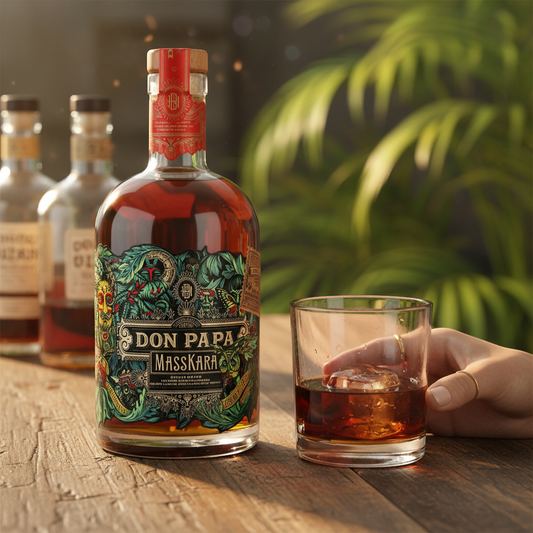 Schwarzbach Spirits Don Papa MassKara rum, a limited edition spiced spirit drink from the Philippines, 40% Vol.