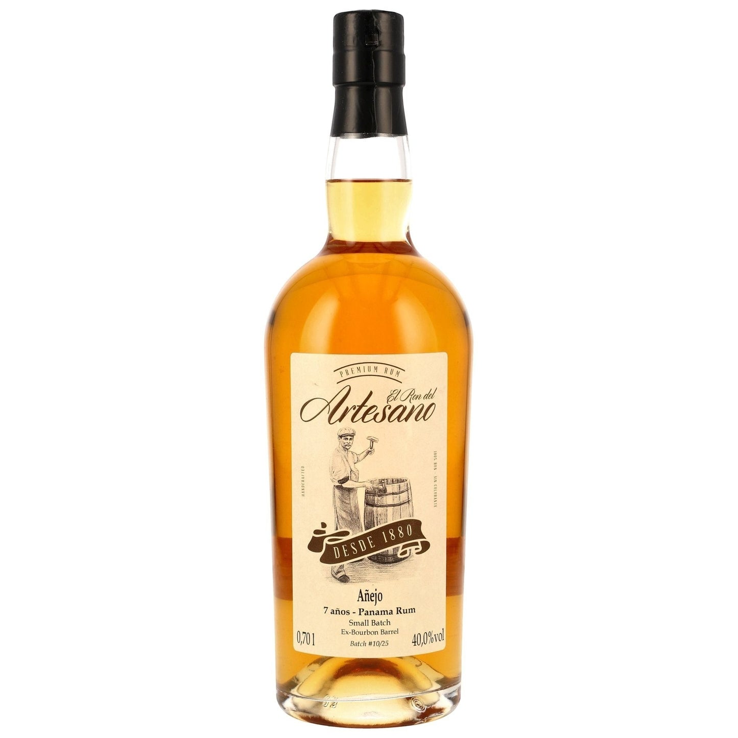 Schwarzbach Spirits El Ron del Artesano 7 Jahre Panama Rum, bernsteinfarben, aus Bourbonfässern gereift, 40% Vol.