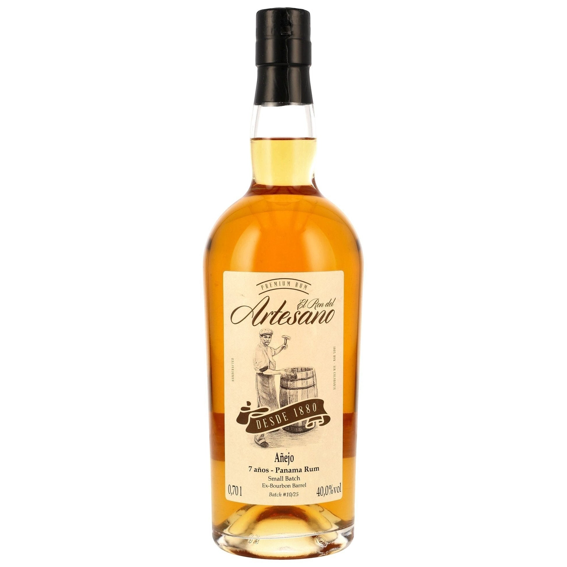 Schwarzbach Spirits El Ron del Artesano 7 Jahre Panama Rum, bernsteinfarben, aus Bourbonfässern gereift, 40% Vol.