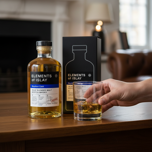 Schwarzbach Spirits Elements of Islay Bourbon Cask Islay Blended Malt Scotch Whisky, 70cl, 54.5% Vol. Non-chill filtered, natural colour.
