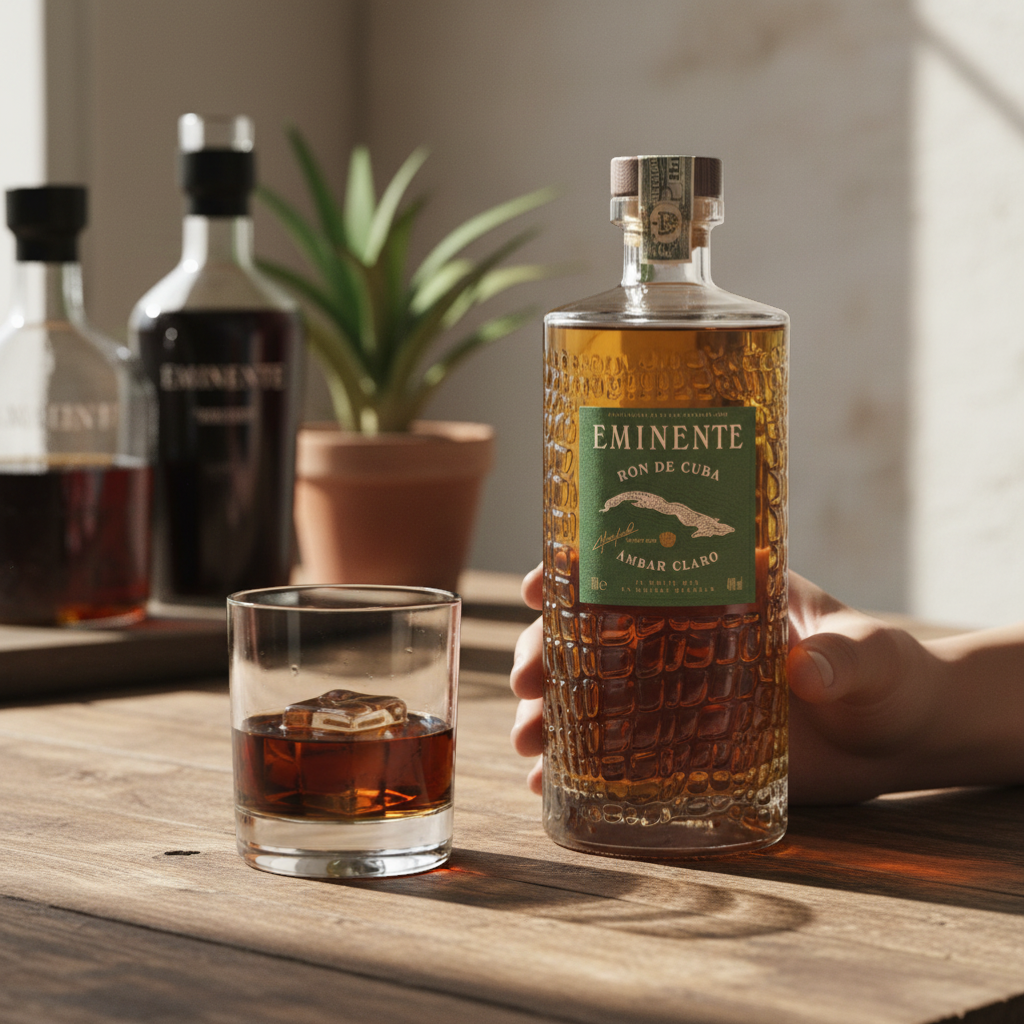 Schwarzbach Spirits Eminente Ambar Claro Cuban rum, aged in ex-whisky barrels, 40% vol, 70cl bottle.