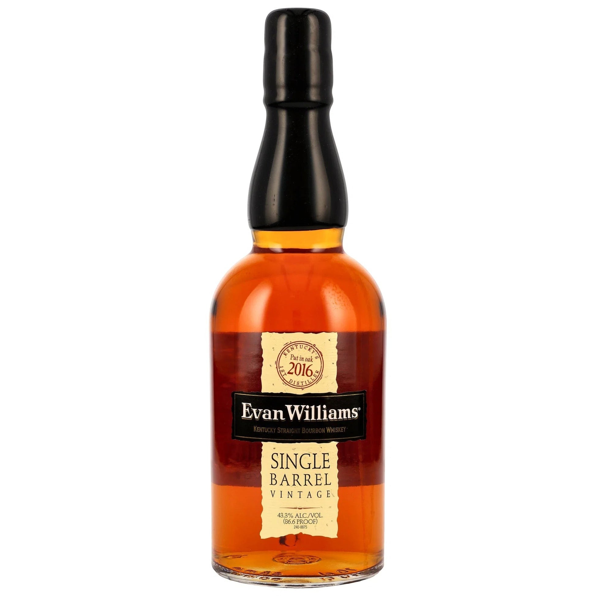 Schwarzbach Spirits Evan Williams 2016 Single Barrel Bourbon Whiskey, 8 Jahre gereift, 43,3% Vol., 0,7 Liter Flasche