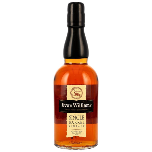 Schwarzbach Spirits Evan Williams 2016 Single Barrel Bourbon Whiskey, 8 Jahre gereift, 43,3% Vol., 0,7 Liter Flasche