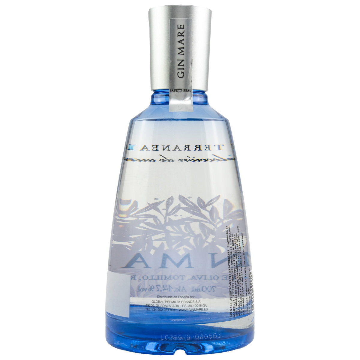 Schwarzbach Spirits Gin Mare Flasche mit mediterranem Design, 0,7 Liter, 42,7% Vol. spanischer Kräuter-Gin