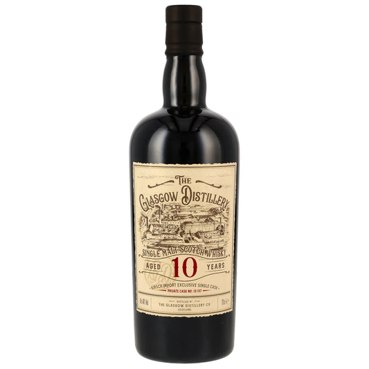 Schwarzbach Spirits Glasgow Distillery 10 Jahre Single Malt Whisky in einer Flasche mit Oloroso Sherry Fass Etikett