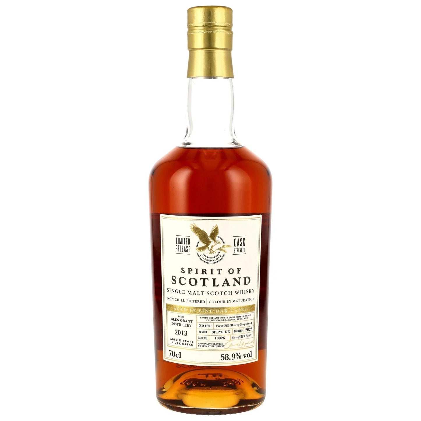 Schwarzbach Spirits: Glen Grant 2013/2026 Single Malt Scotch Whisky, 12 Jahre, 58,9% Vol., 70cl, Mahagonifarbe, Sherryfass-Abfüllung.