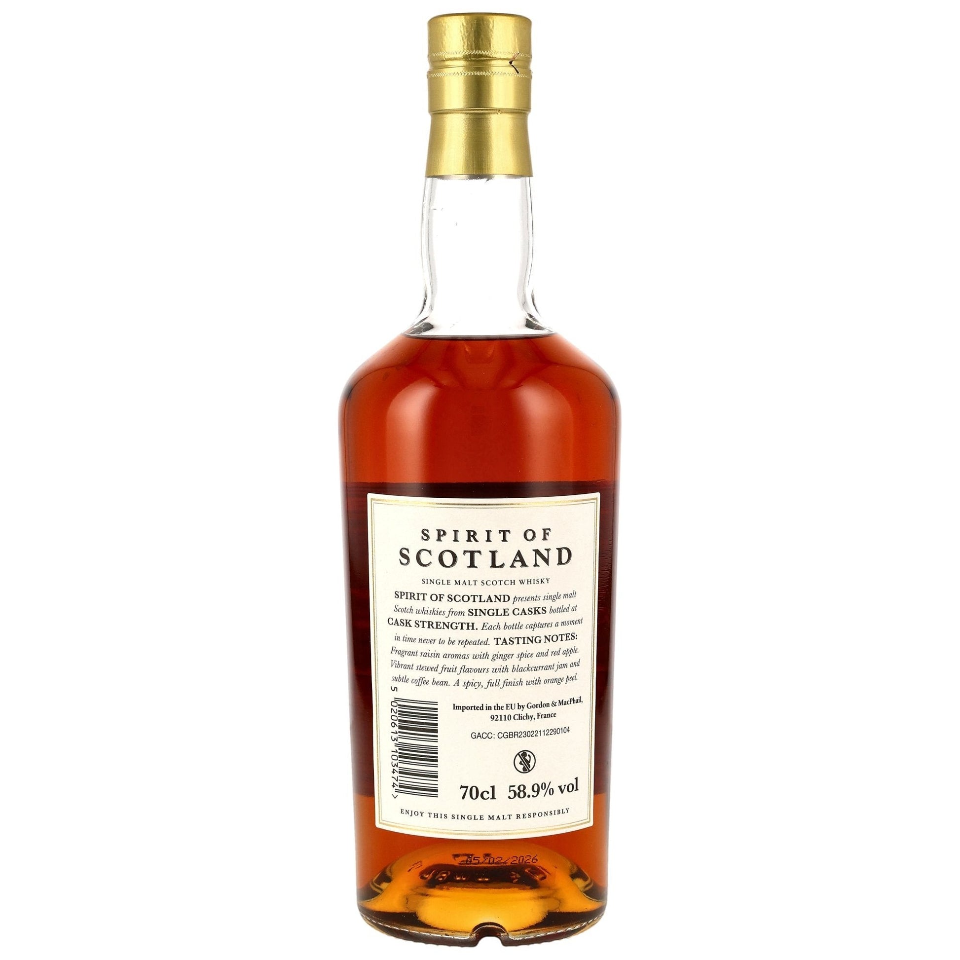 Schwarzbach Spirits: Glen Grant 2013/2026 12 Jahre Single Malt Scotch Whisky in Sherry Hogshead, 58,9% Vol. Dunkle Mahagonifarbe.