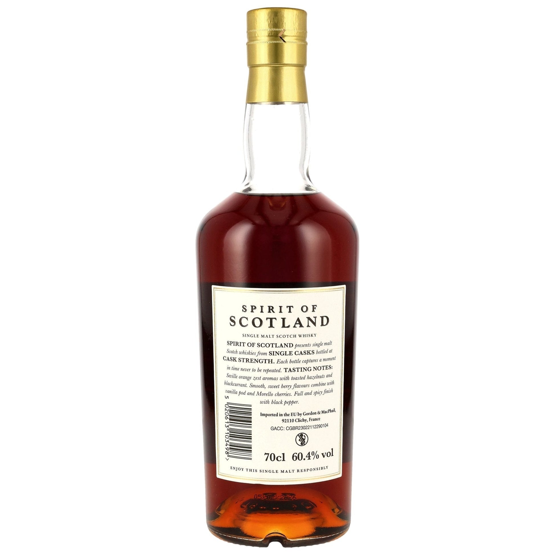 Schwarzbach Spirits Glen Moray 2013/2026 12 Jahre 1st Fill Sherry Hogshead #2848, 60,4% Vol. Single Malt Scotch Whisky in dunkler Bernsteinfarbe.