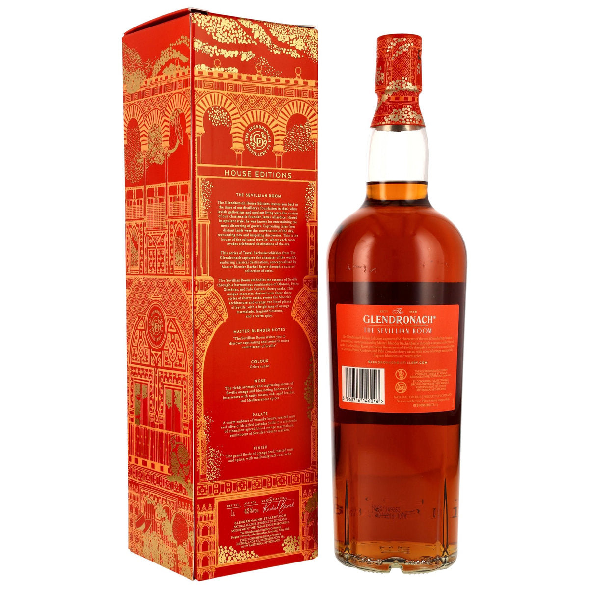 Schwarzbach Spirits GlenDronach The Sevillian Room Whisky in 1-Liter-Flasche mit dekorativer roter Geschenkverpackung