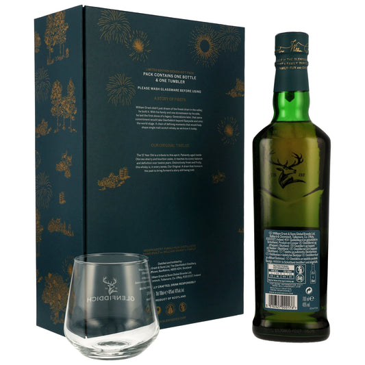 Schwarzbach Spirits Glenfiddich 12 Jahre Limited Design 2026 Geschenkset mit Whiskyflasche und graviertem Tumbler