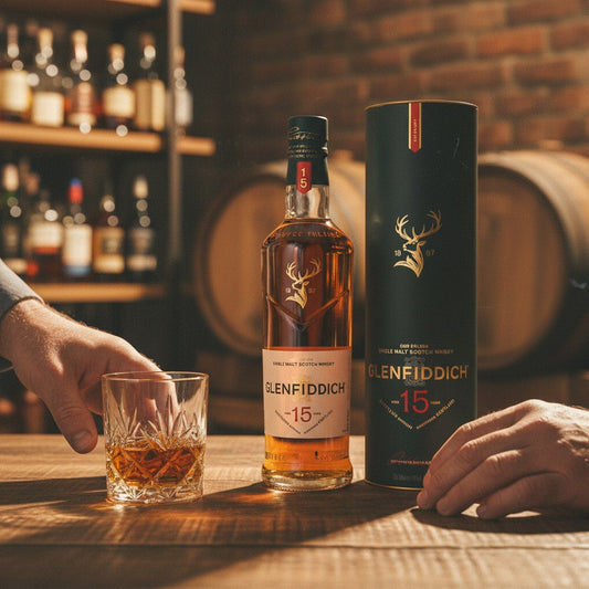 Schwarzbach Spirits: Glenfiddich 15 Jahre Solera Edition Single Malt Scotch Whisky in Flasche und Tube, 40% Vol.