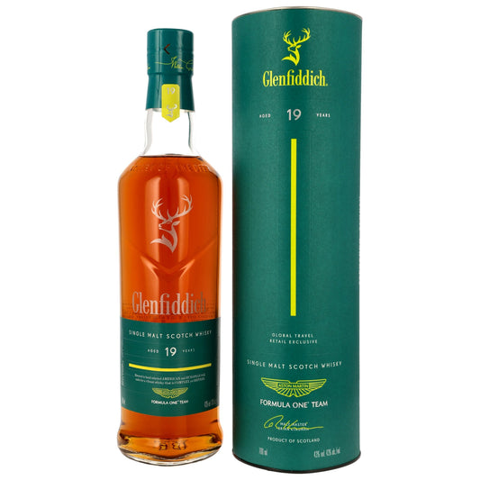 Schwarzbach Spirits Glenfiddich 19 Jahre Aston Martin F1 Limited Edition Whisky mit grüner Geschenkverpackung