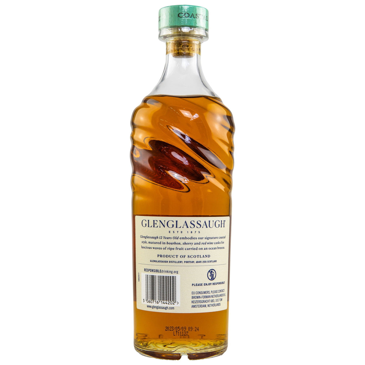 Schwarzbach Spirits Glenglassaugh 12 Year Old Highland Single Malt Scotch Whisky bottle back label view