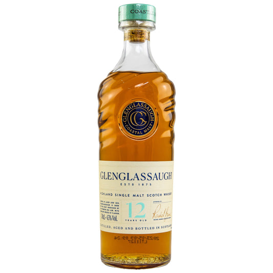Schwarzbach Spirits Glenglassaugh 12 Year Old Highland Single Malt Scotch Whisky bottle with amber liquid