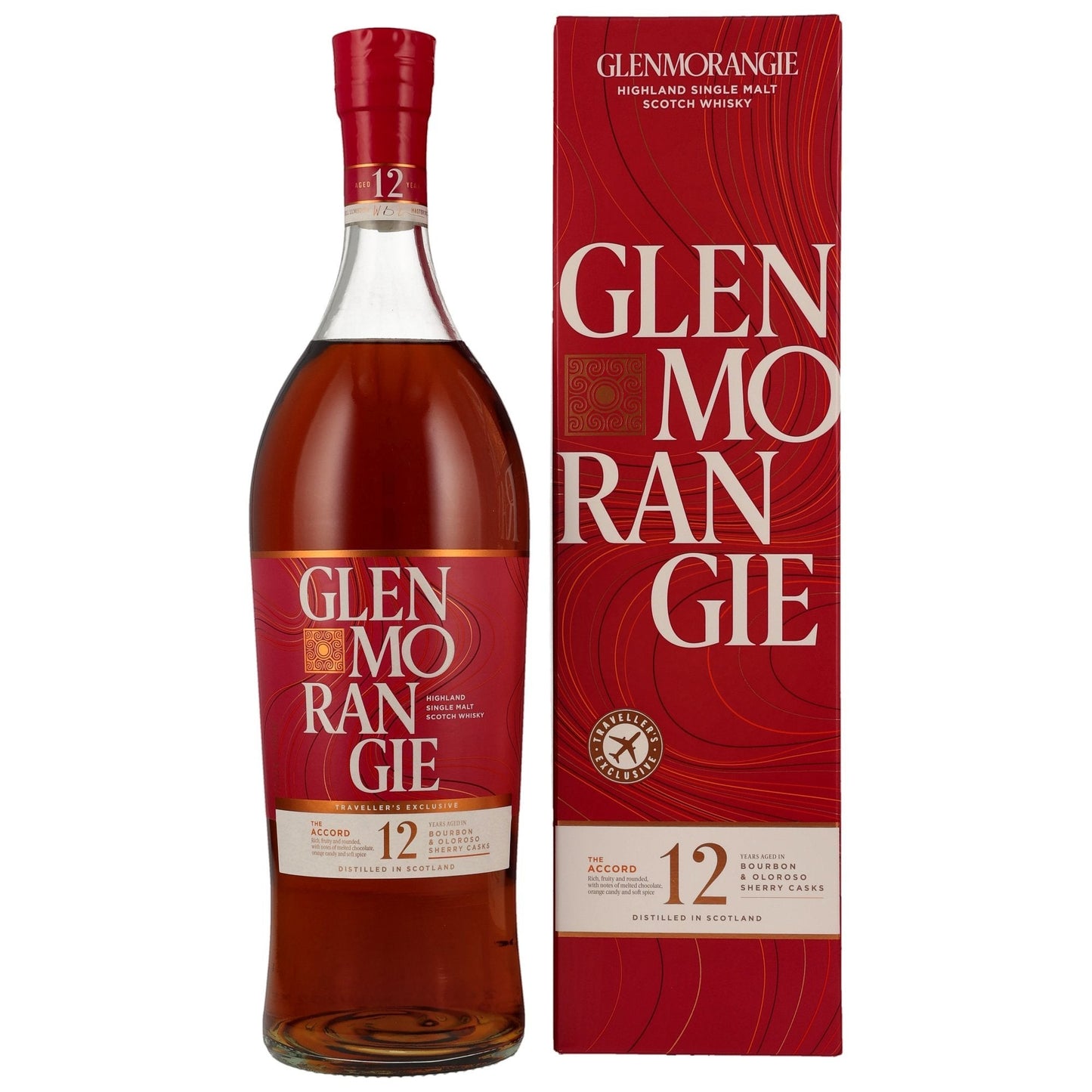 Schwarzbach Spirits: Glenmorangie 12 Jahre The Accord Single Malt Scotch Whisky in roter Geschenkverpackung, 43% Vol.