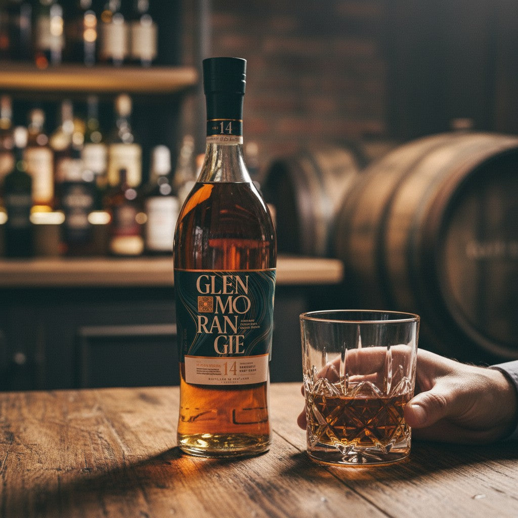Schwarzbach Spirits GLENMORANGIE 14 Jahre Quinta Ruban Single Malt Scotch Whisky in Portweinfässern gereift, 46% Vol., 0.7L