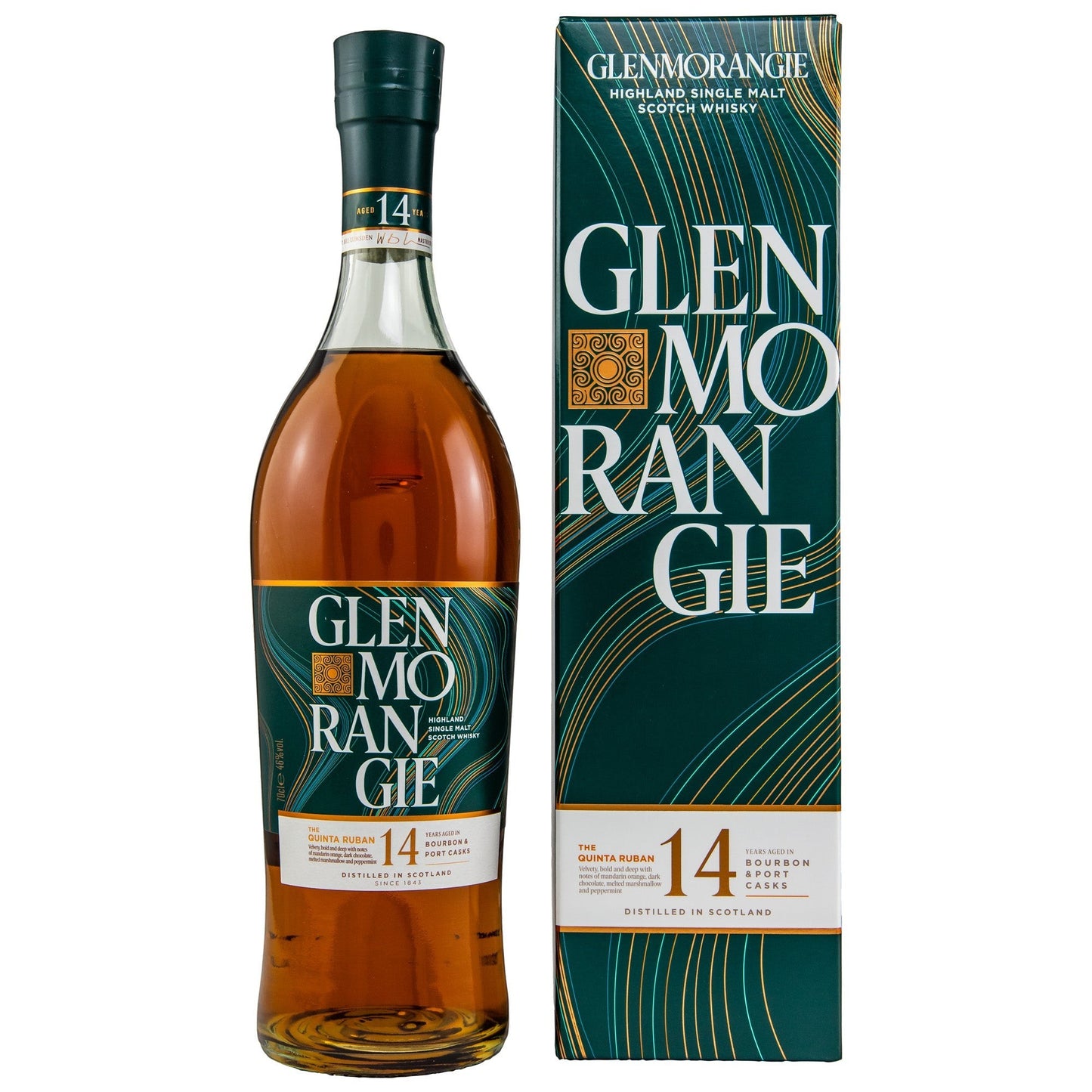 Schwarzbach Spirits GLENMORANGIE 14 Jahre Quinta Ruban Single Malt Scotch Whisky in Portweinfässern gereift, 46% Vol.