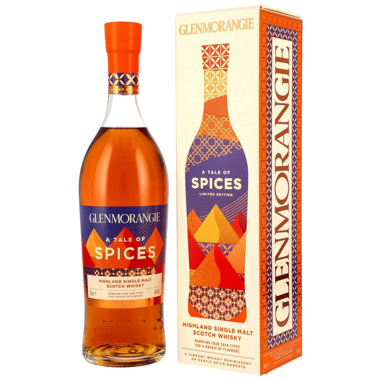 Glenmorangie A Tale of Spices Highland Single Malt Scotch Whisky, 46% Vol., limitierte Edition in Geschenkverpackung.