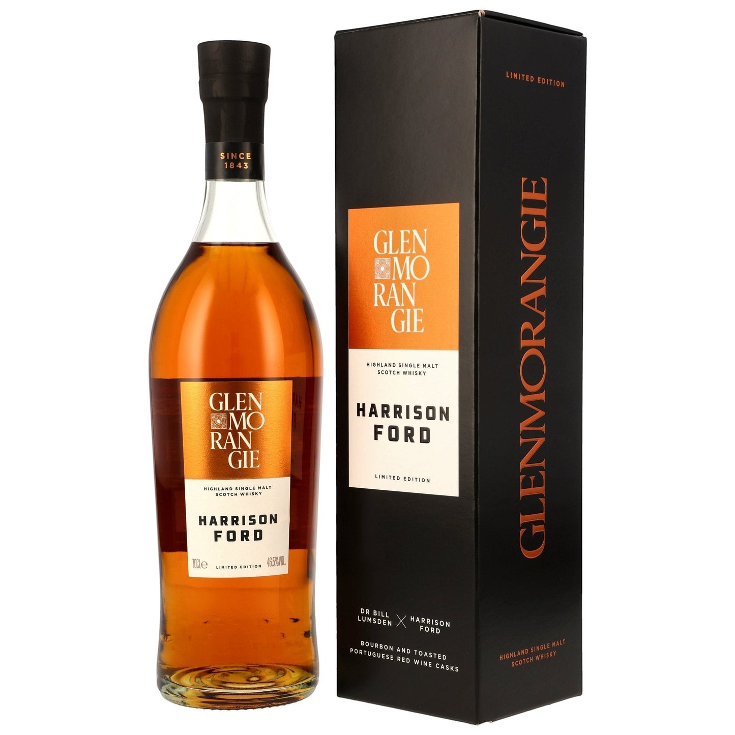 Schwarzbach Spirits: Glenmorangie Harrison Ford Limited Edition Single Malt Scotch Whisky, 46,5% Vol., 700ml, bernsteinfarben, in Geschenkbox.