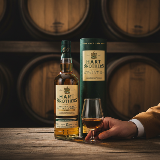 Schwarzbach Spirits Hart Brothers Aultmore 13 Year Old Single Malt Scotch Whisky, 700ml bottle and presentation tube.