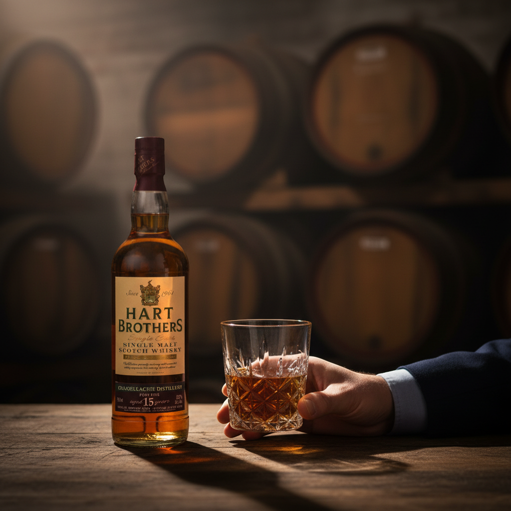 Schwarzbach Spirits Hart Brothers Craigellachie 15 Year Old Port Pipe Single Malt Scotch Whisky, 700ml bottle and tube.