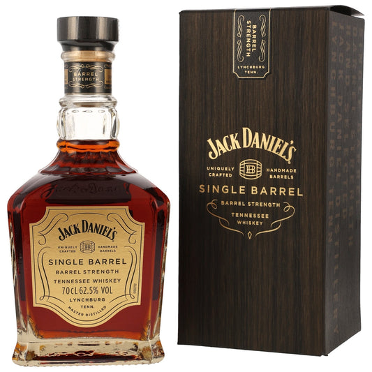Schwarzbach Spirits Jack Daniel's Single Barrel Strength 62,5% Vol. Tennessee Whiskey in Glasflasche mit Holzbox.