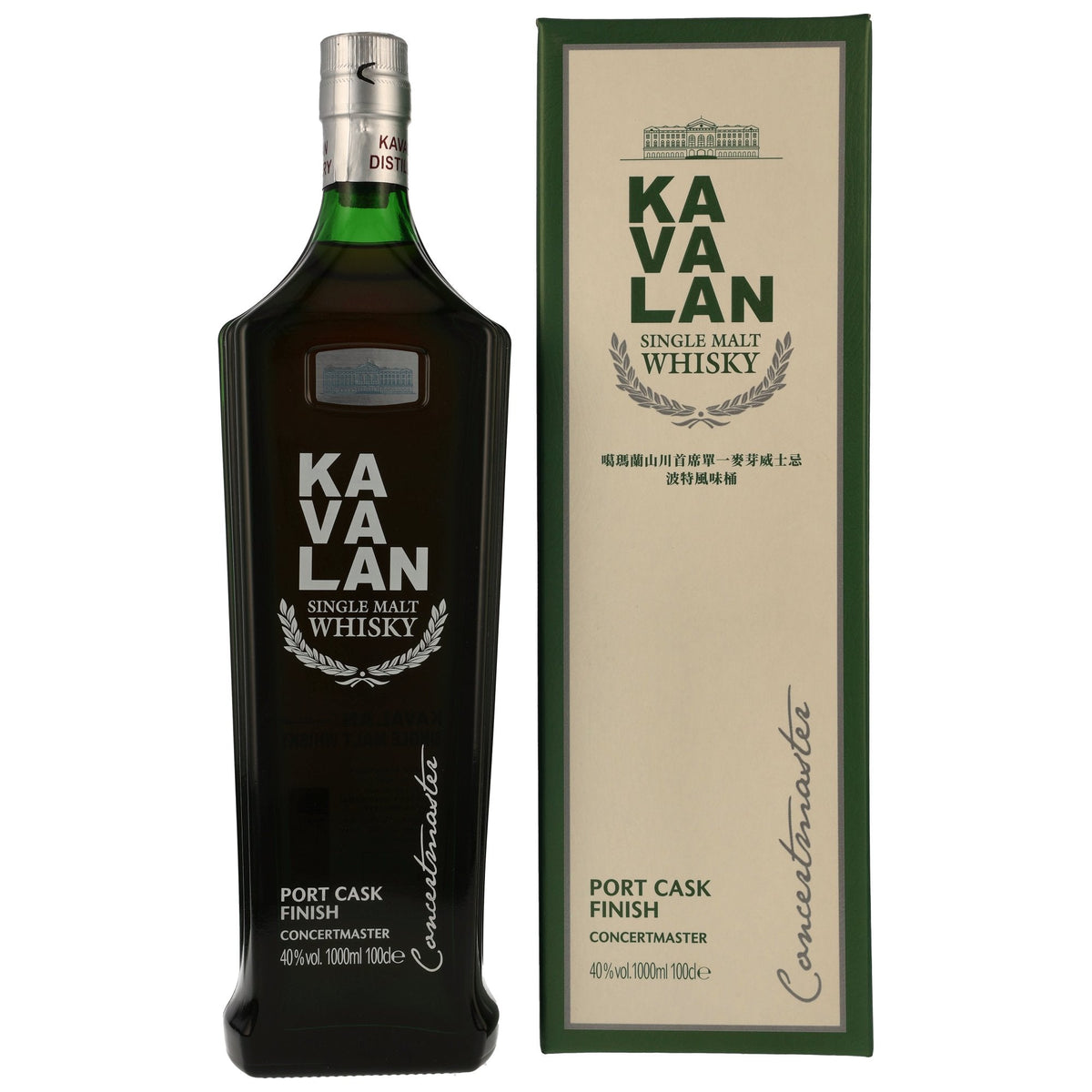 Kavalan Concertmaster Port Cask Finish 1 Liter Flasche und Geschenkverpackung
