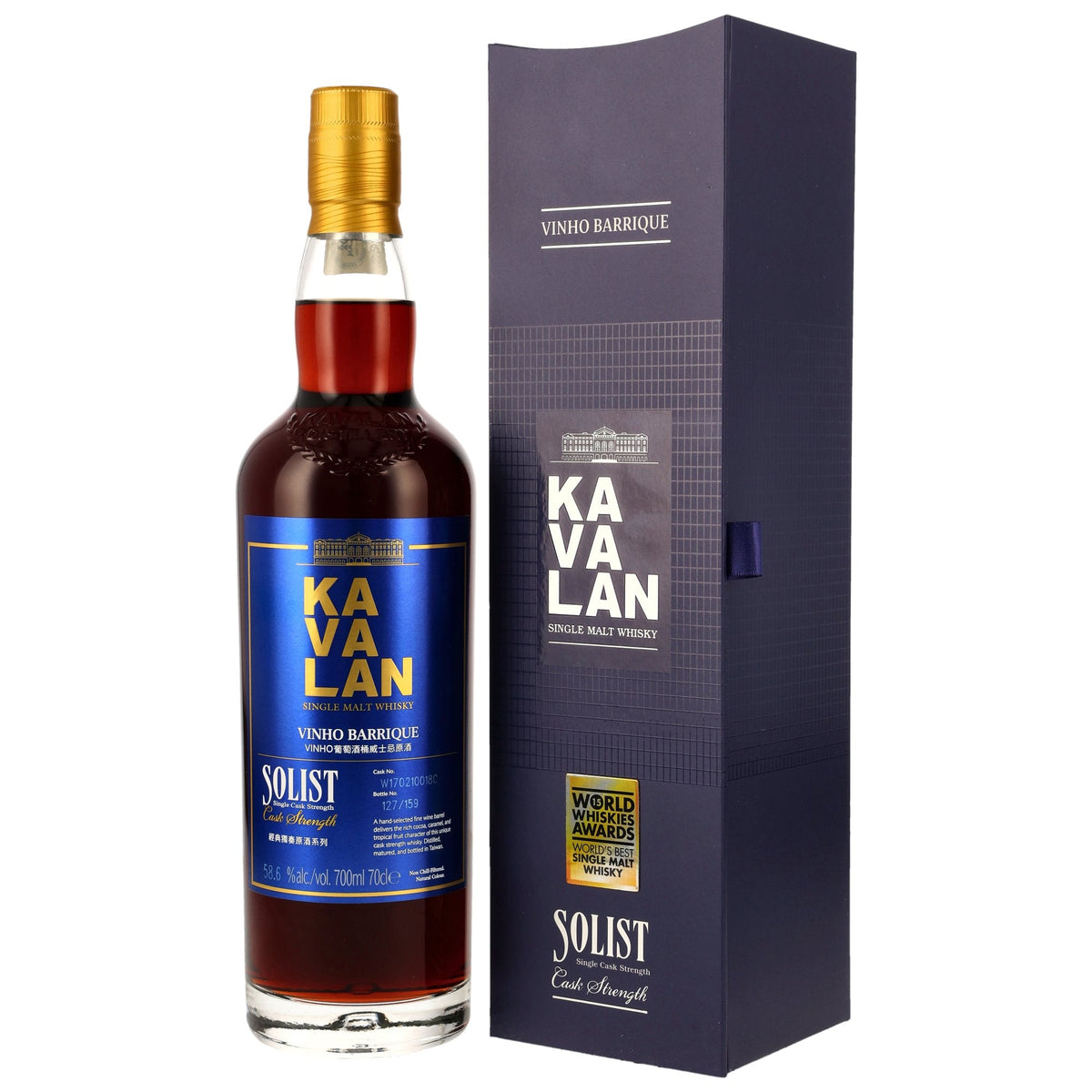 Kavalan Solist Vinho Barrique 58,6 Prozent Flasche und Premiumbox