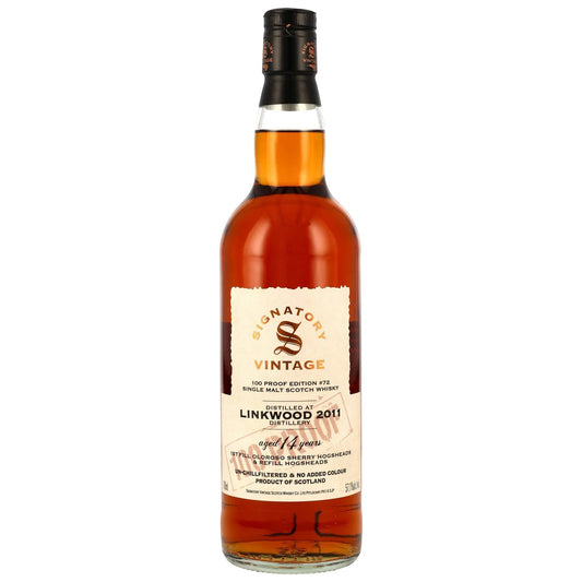 Schwarzbach Spirits Linkwood 14 Jahre Single Malt Whisky in der Signatory Vintage 100 Proof Edition Flasche