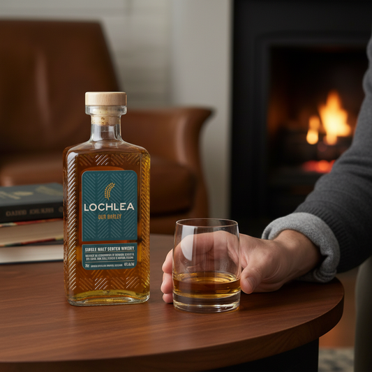 Schwarzbach Spirits Lochlea Our Barley single malt Scotch whisky, 46% vol. Matured in Bourbon, Sherry & STR casks. Non-chill filtered.