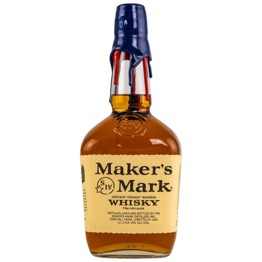 Schwarzbach Spirits Maker's Mark Double Dip Red Sox Bourbon Whiskey mit blauer und roter Wachsversiegelung, 45% Vol.