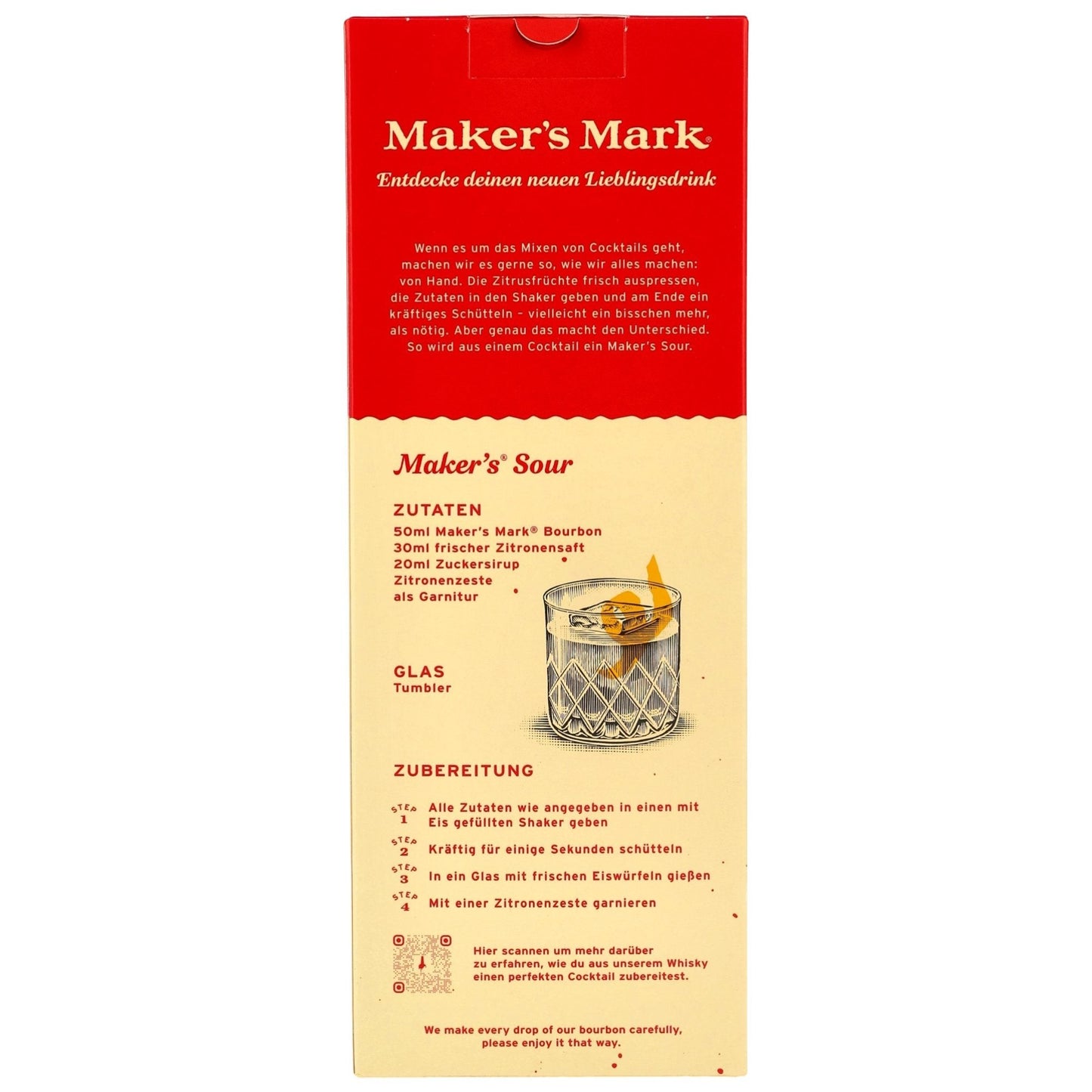 Schwarzbach Spirits Maker's Mark Kentucky Straight Bourbon mit Glas, 45% Vol. Rezept für einen Bourbon Sour.