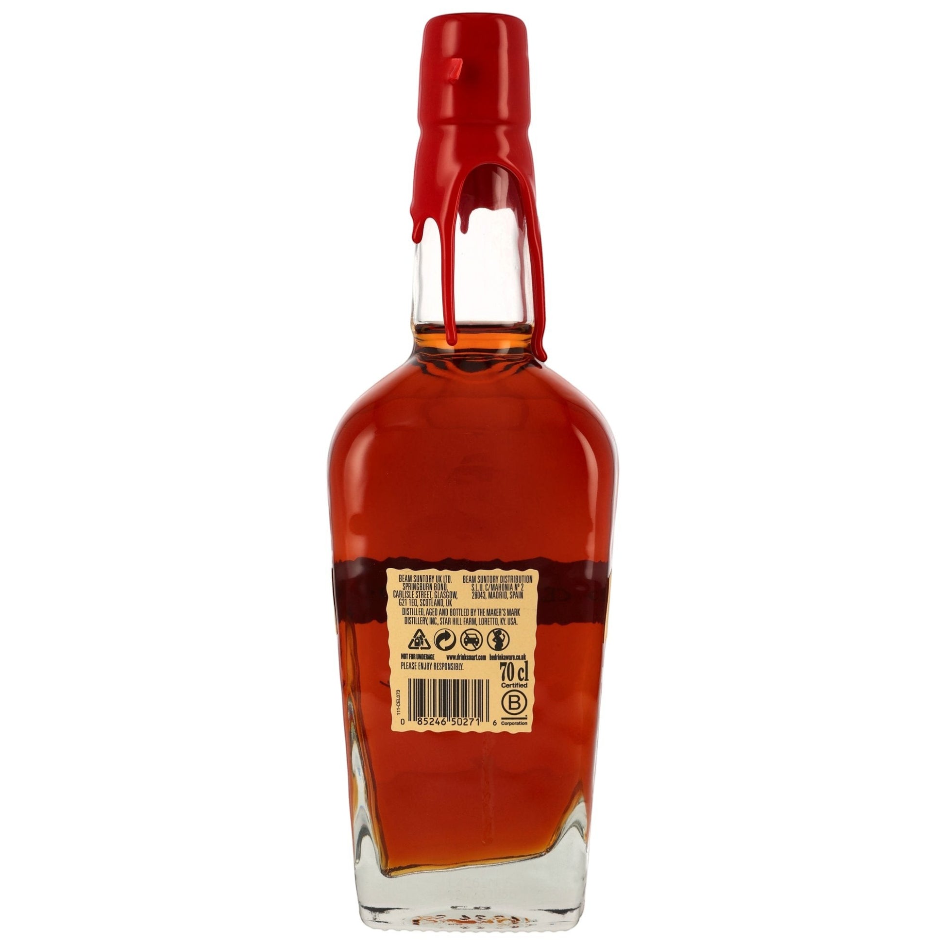 Schwarzbach Spirits Maker's Mark Cellar Aged 2024 Release Bourbon, 59,7% Vol. in einer Glasflasche mit rotem Wachssiegel.