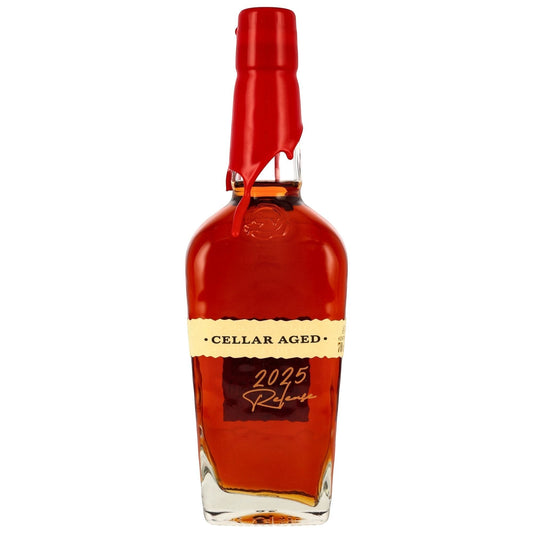 Schwarzbach Spirits Maker's Mark Cellar Aged 2025 Release Bourbon mit 56,5% Vol. und 0,7L Flasche mit rotem Wachssiegel.