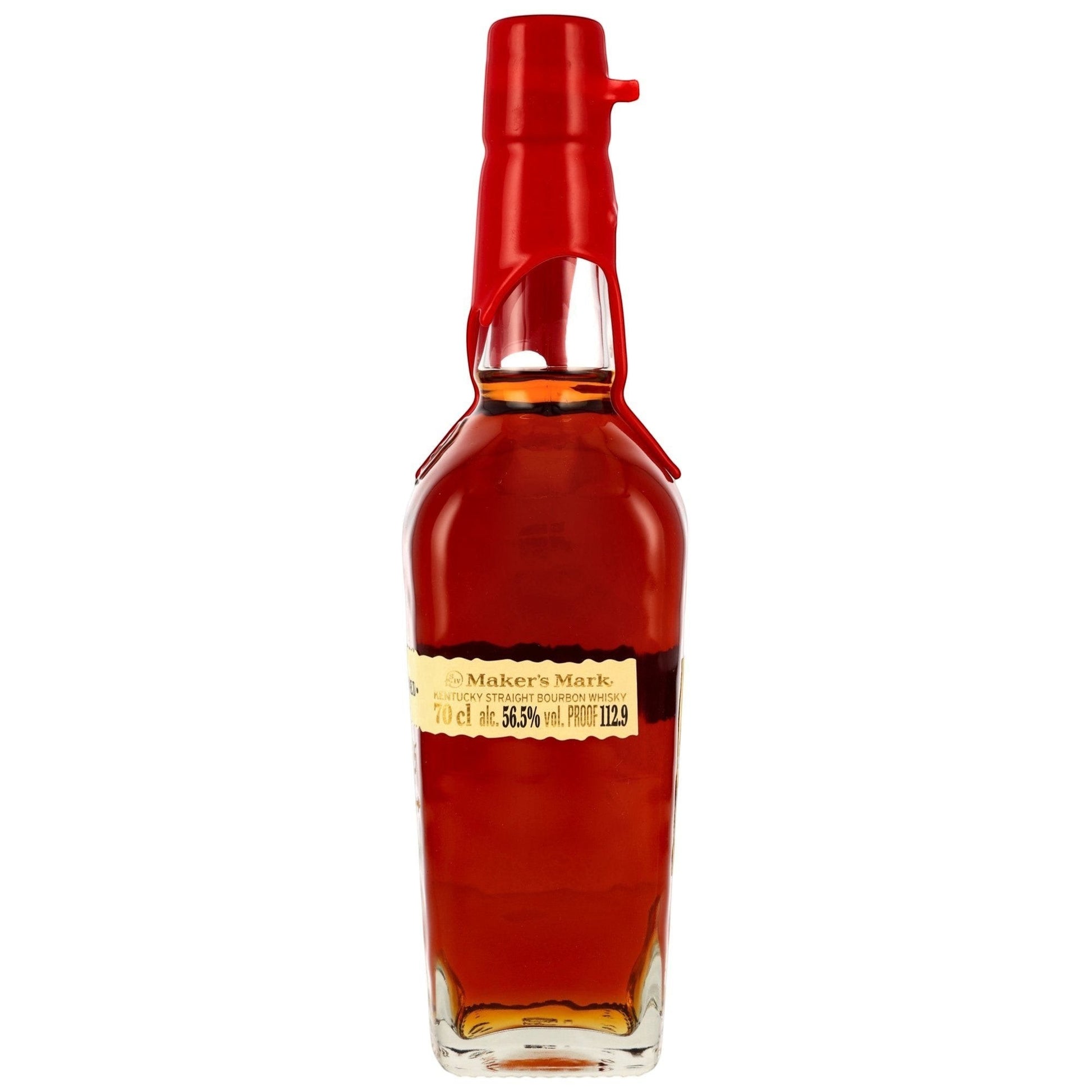 Schwarzbach Spirits Maker's Mark Cellar Aged 2025 Release Kentucky Straight Bourbon Whisky, 56,5% Vol., 70cl. Amber liquid with red wax seal.