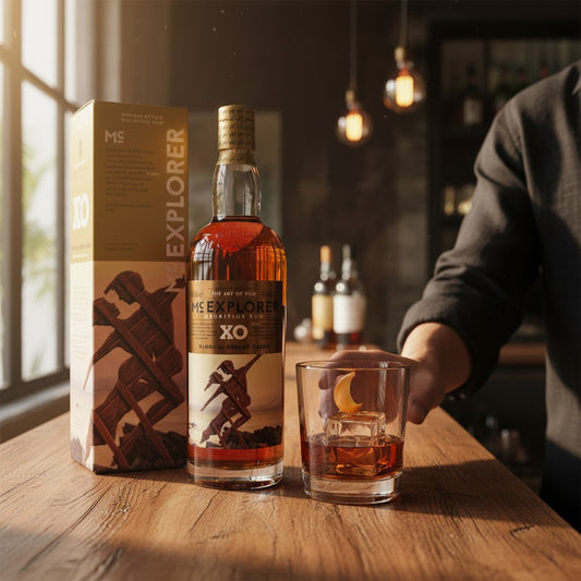 Schwarzbach Spirits Mc Explorer XO Oloroso Sherry Cask rum, amber colour, aged in sherry casks, 49.5% Vol.