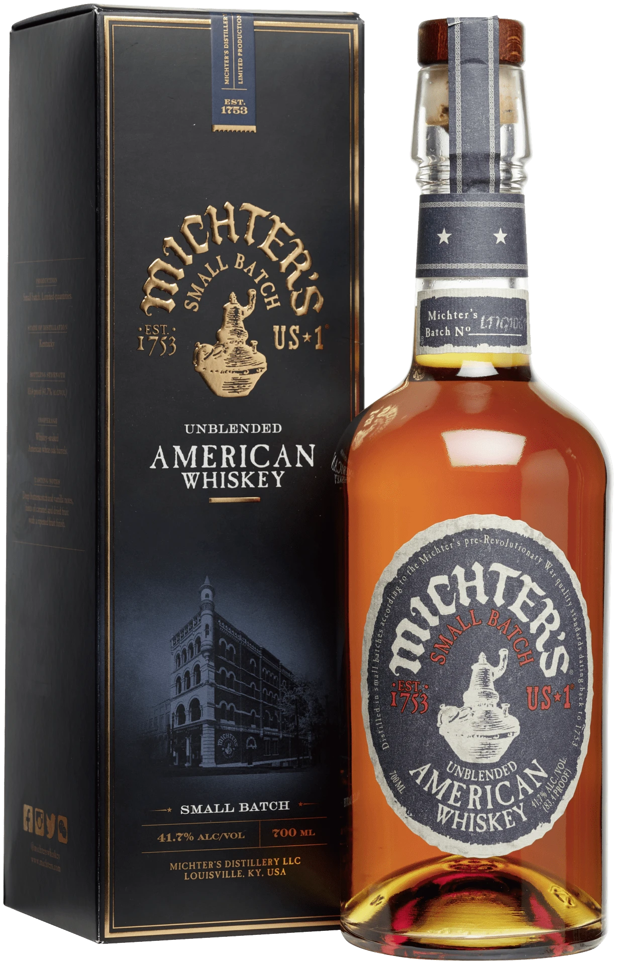 Schwarzbach Spirits: Michter's Small Batch Unblended American Whiskey 41.7% Vol. 700ml in Flasche und Karton