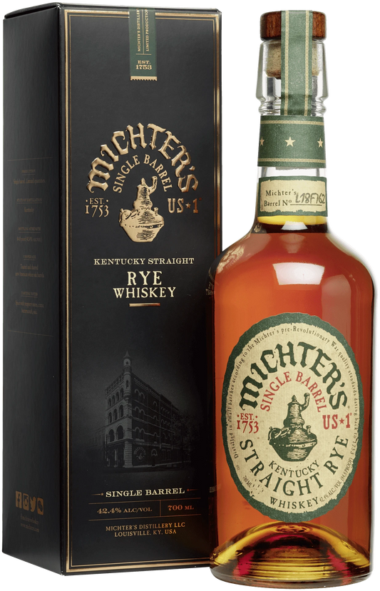 Schwarzbach Spirits: Michter's Single Barrel Kentucky Straight Rye Whiskey 42.4% Vol. 700ml mit schwarzer Geschenkbox