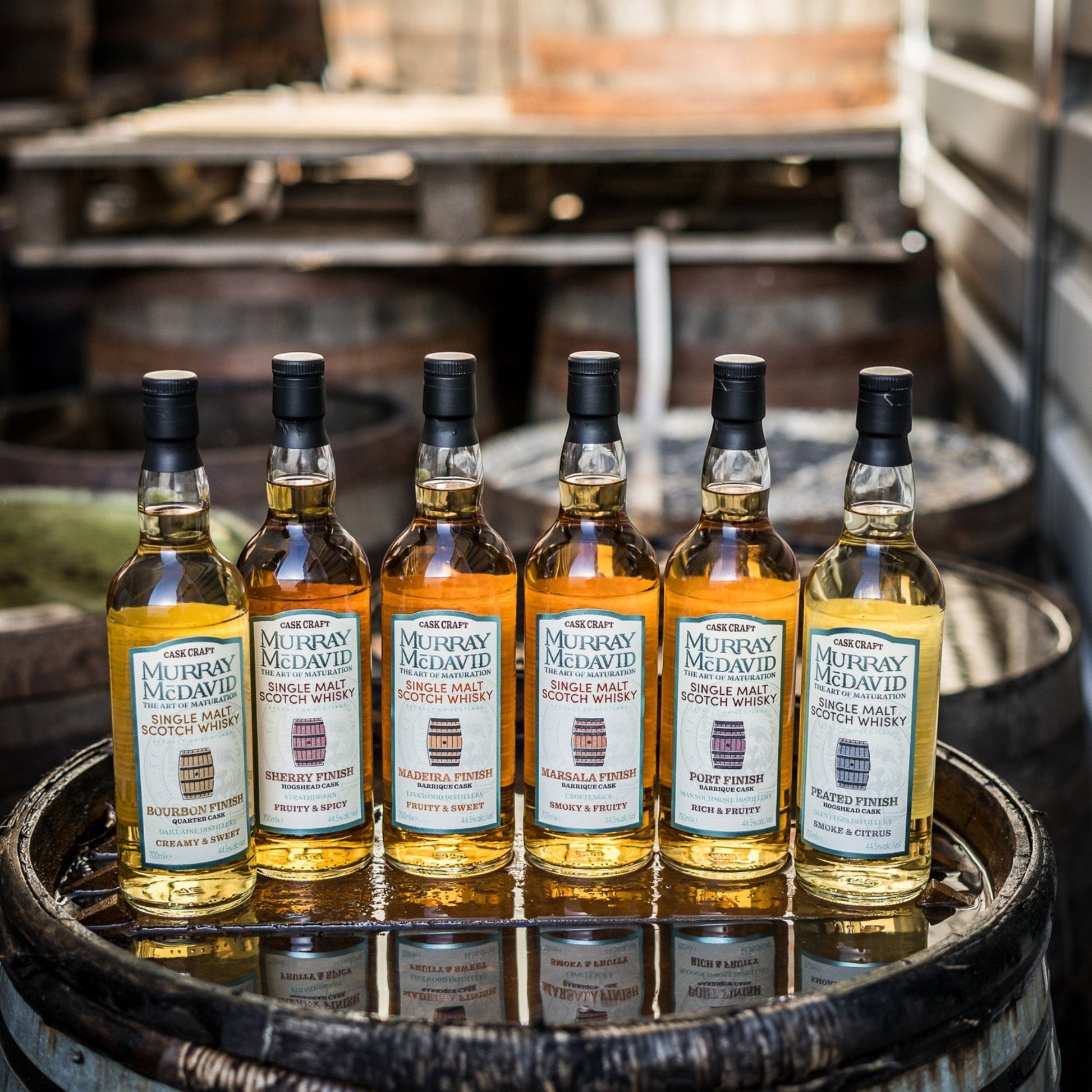 Schwarzbach Spirits präsentiert die Murray McDavid Cask Craft Collection mit sechs verschiedenen Single Malt Whiskys.