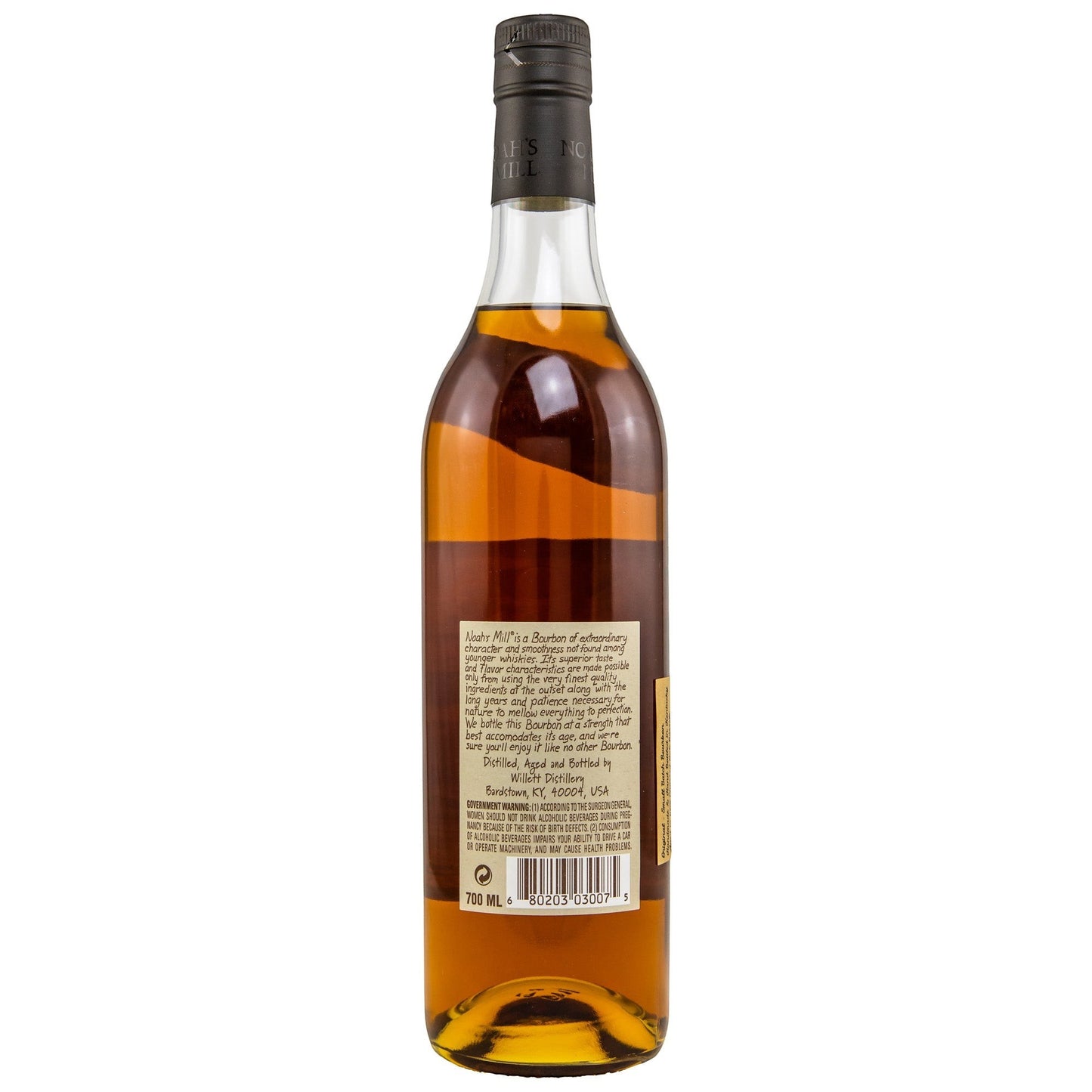 Schwarzbach Spirits Noah's Mill Small Batch Bourbon 700ml, 57,15% Vol., ungefiltert, ohne Farbstoff, mit Noten von Vanille, Karamell und Eiche.