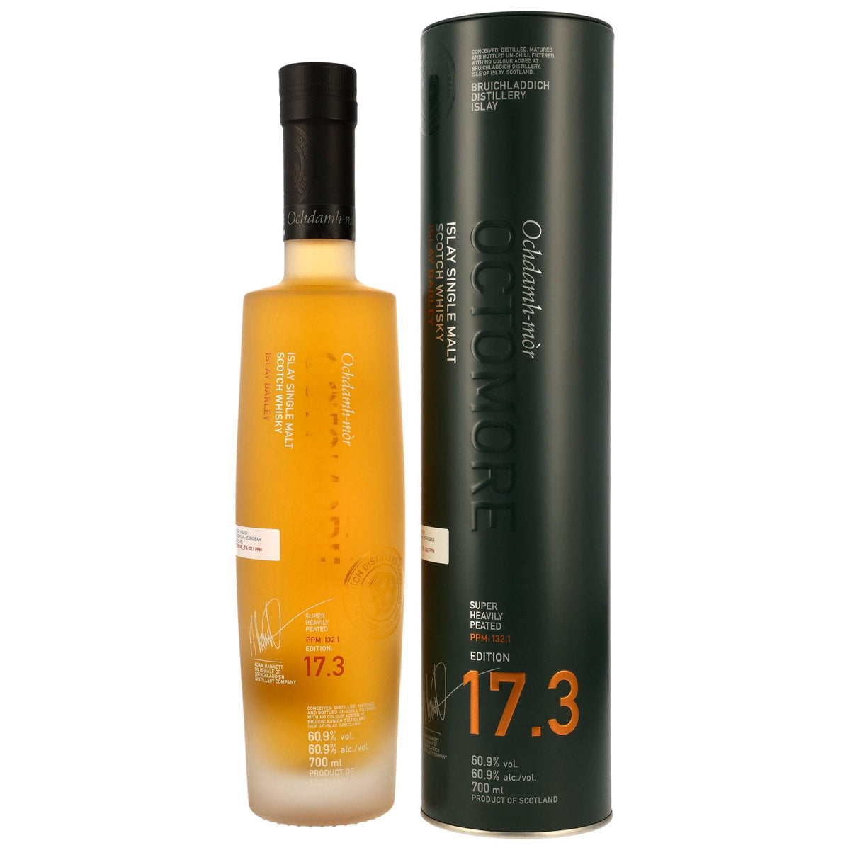Schwarzbach Spirits Octomore 17.3 Islay Single Malt Whisky mit Metalldose, 5 Jahre gereift, 60,9% Vol.