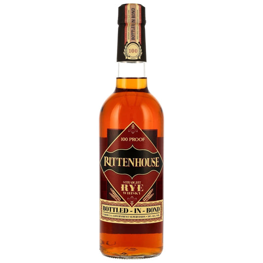 Schwarzbach Spirits Rittenhouse Straight Rye Bottled-in-Bond Whiskey, 50% Vol., bernsteinfarben, würzig und vielseitig.