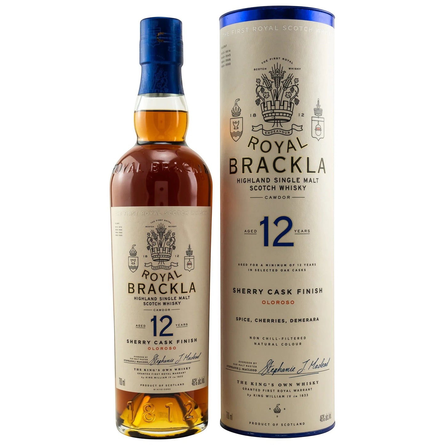 Schwarzbach Spirits Royal Brackla 12 Jahre Single Malt Whisky mit Oloroso Sherry Cask Finish und Geschenkdose